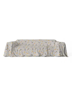 TELO ARREDO copritutto GRAN FOULARD COPRILETTO copridivano tessuto DIGITY GATTINI grigio in puro cotone