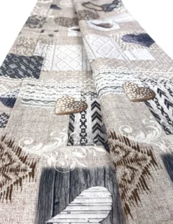 TELO ARREDO copritutto GRAN FOULARD COPRILETTO copridivano Tirolese SHABBY BEIGE