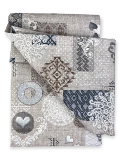 TELO ARREDO copritutto GRAN FOULARD COPRILETTO copridivano Tirolese SHABBY BEIGE