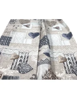 TELO ARREDO copritutto GRAN FOULARD COPRILETTO copridivano Tirolese SHABBY BEIGE