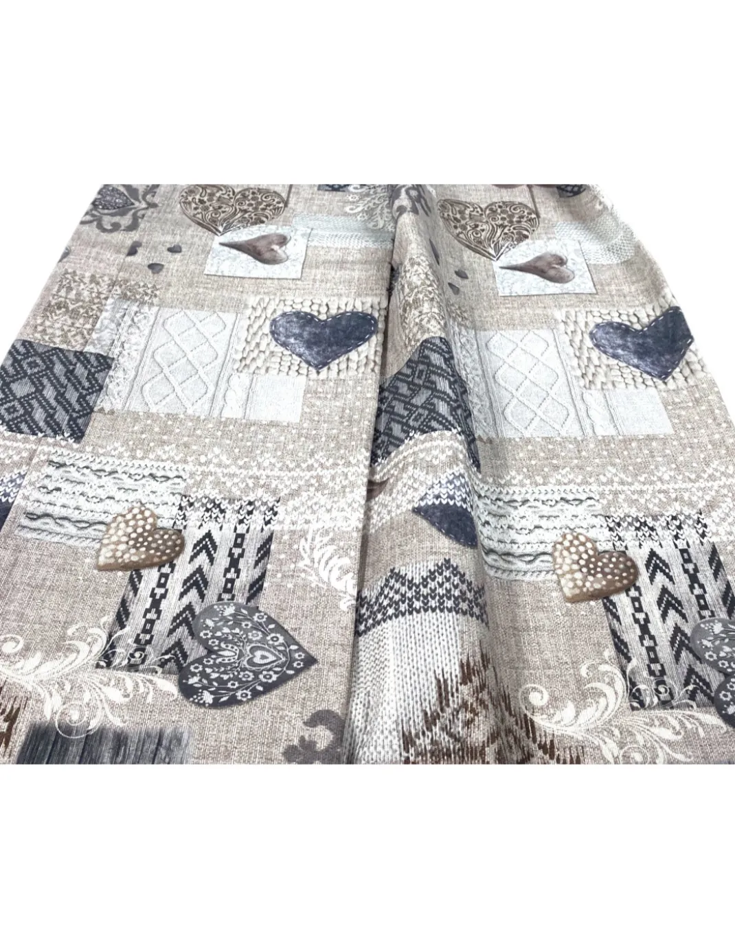 TELO ARREDO copritutto GRAN FOULARD COPRILETTO copridivano Tirolese SHABBY BEIGE