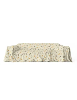 TELO ARREDO copritutto GRAN FOULARD COPRILETTO copridivano tessuto DIGITY GATTINI beige in puro cotone
