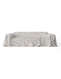 TELO ARREDO copritutto GRAN FOULARD COPRILETTO copridivano tessuto DIGITY CANI grigio chiaro in puro cotone