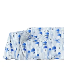 TELO ARREDO copritutto GRAN FOULARD COPRILETTO copridivano SANTORINI blu