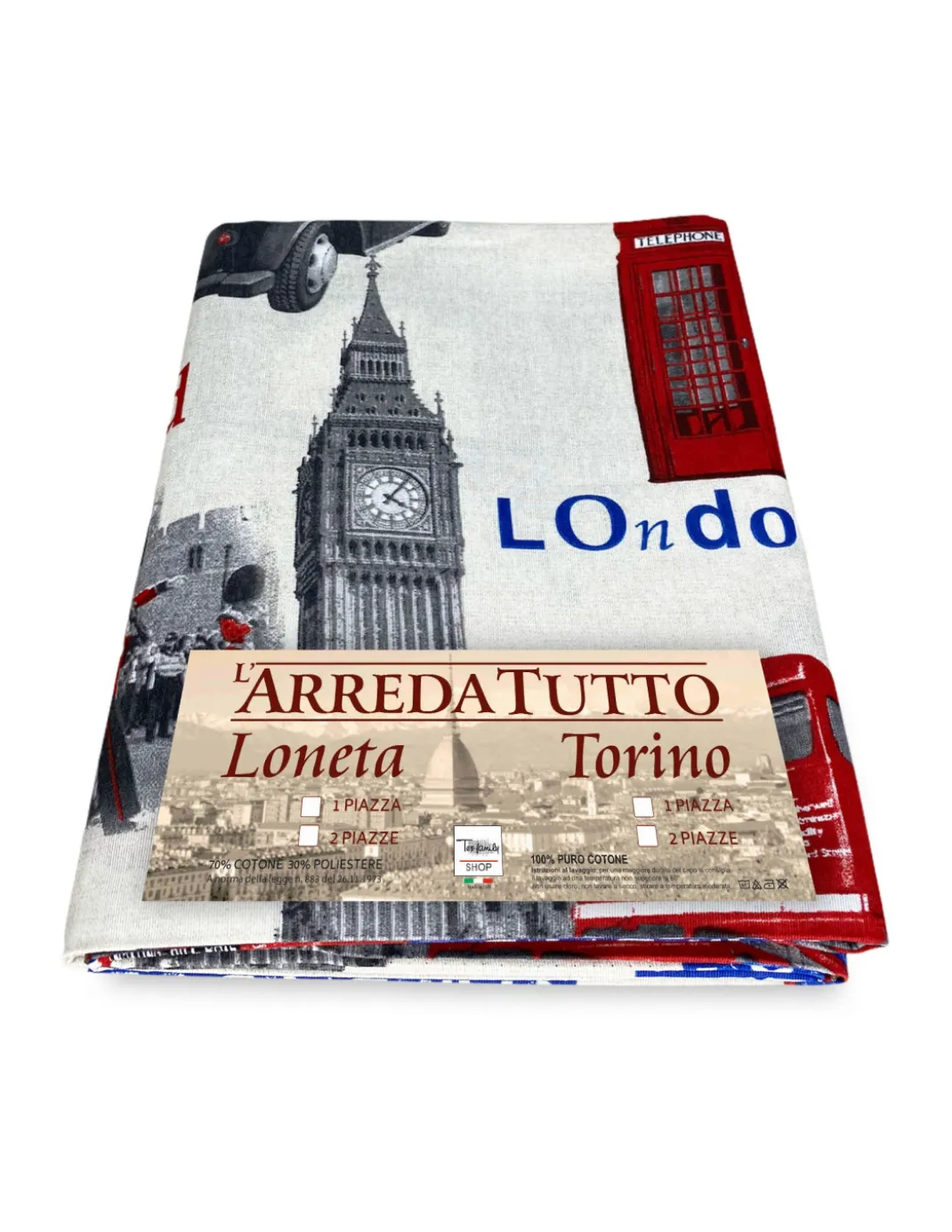 TELO ARREDO copritutto GRAN FOULARD COPRILETTO copridivano TESSUTO LONETA LONDRA new 20