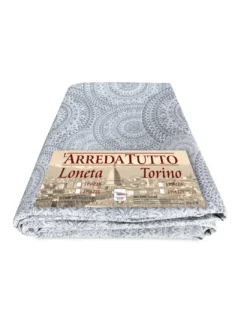 TELO ARREDO copritutto GRAN FOULARD COPRILETTO copridivano TESSUTO LONETA CERCHI grigio