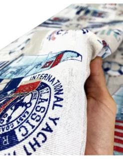 TELO ARREDO copritutto GRAN FOULARD COPRILETTO copridivano TESSUTO LONETA mare MARINO VELA BLU