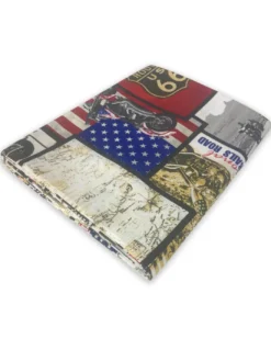 TELO ARREDO COPRITUTTO GRAN FOULARD copriletto COPRIDIVANO tessuto LONETA AMERICA U.S. ROUTE 66 NEW