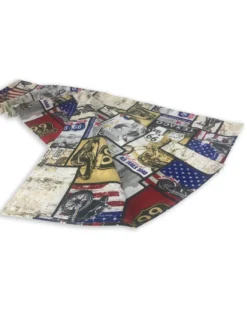 TELO ARREDO COPRITUTTO GRAN FOULARD copriletto COPRIDIVANO tessuto LONETA AMERICA U.S. ROUTE 66 NEW