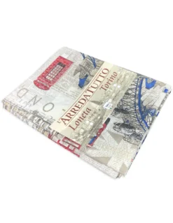 TELO ARREDO COPRITUTTO GRAN FOULARD COPRILETTO COPRIDIVANO TESSUTO LONETA LONDRA INGLESE NEW18