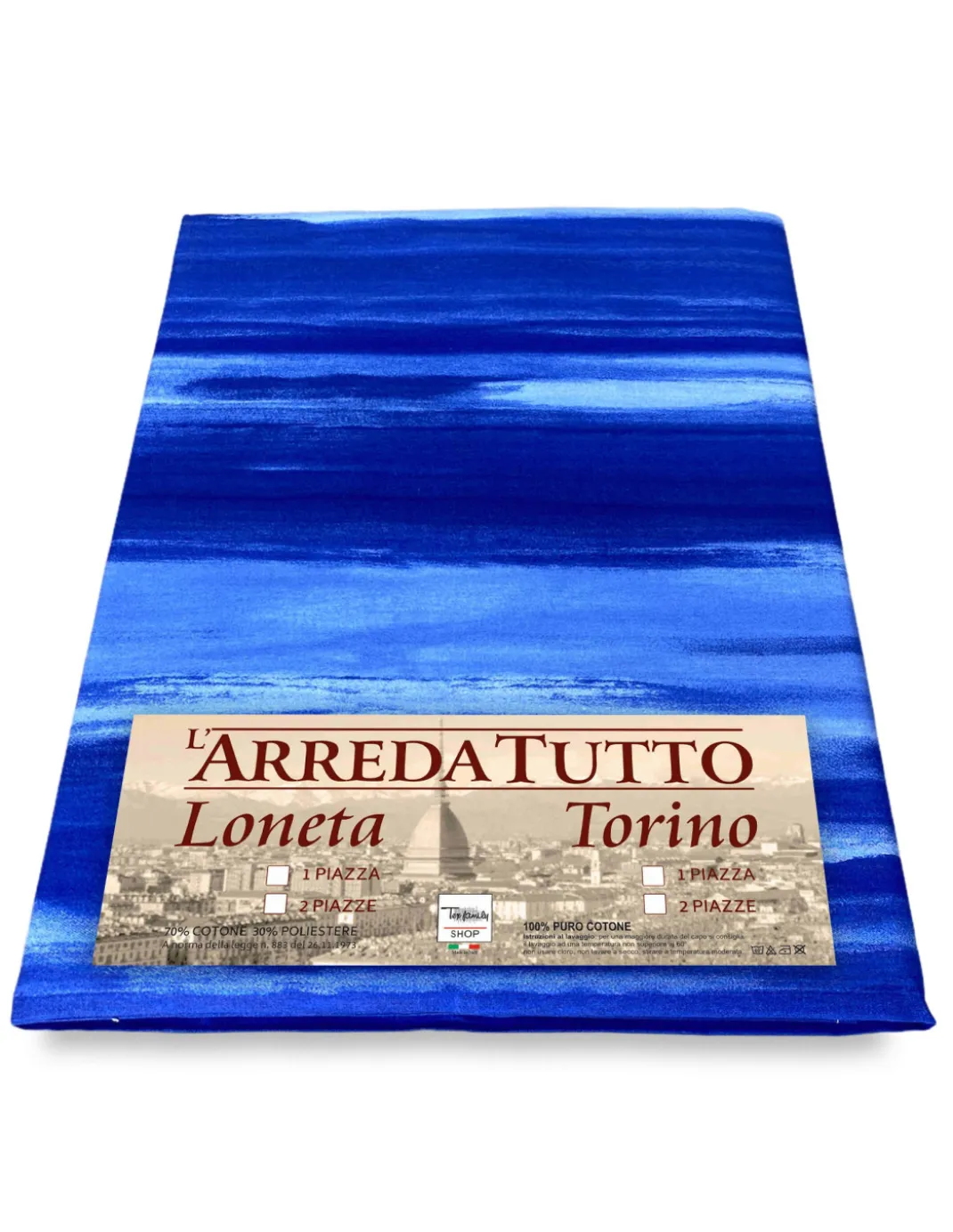 TELO ARREDO COPRITUTTO GRAN FOULARD COPRILETTO COPRIDIVANO TESSUTO RIO BLU