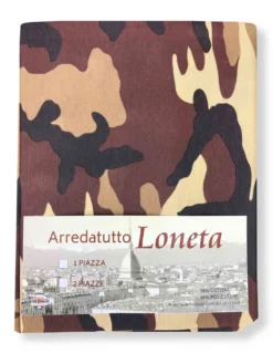 TELO ARREDO COPRITUTTO GRAN FOULARD COPRILETTO COPRIDIVANO TESSUTO LONETA MIMETICO MARRONE