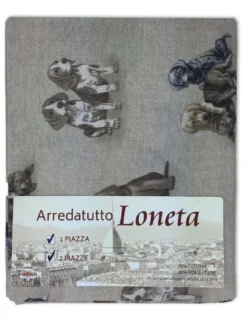 TELO ARREDO COPRITUTTO GRAN FOULARD COPRILETTO COPRIDIVANO TESSUTO LONETA CANE CANI