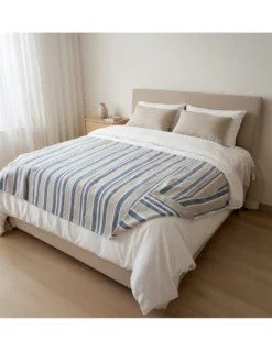 TELO ARREDO Copritutto GRAN FOULARD Copriletto COPRIDIVANO Tessuto DORY RIGA BLU