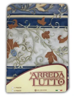 TELO ARREDO COPRITUTTO GRAN FOULARD COPRILETTO COPRIDIVANO TESSUTO EDERA BLU
