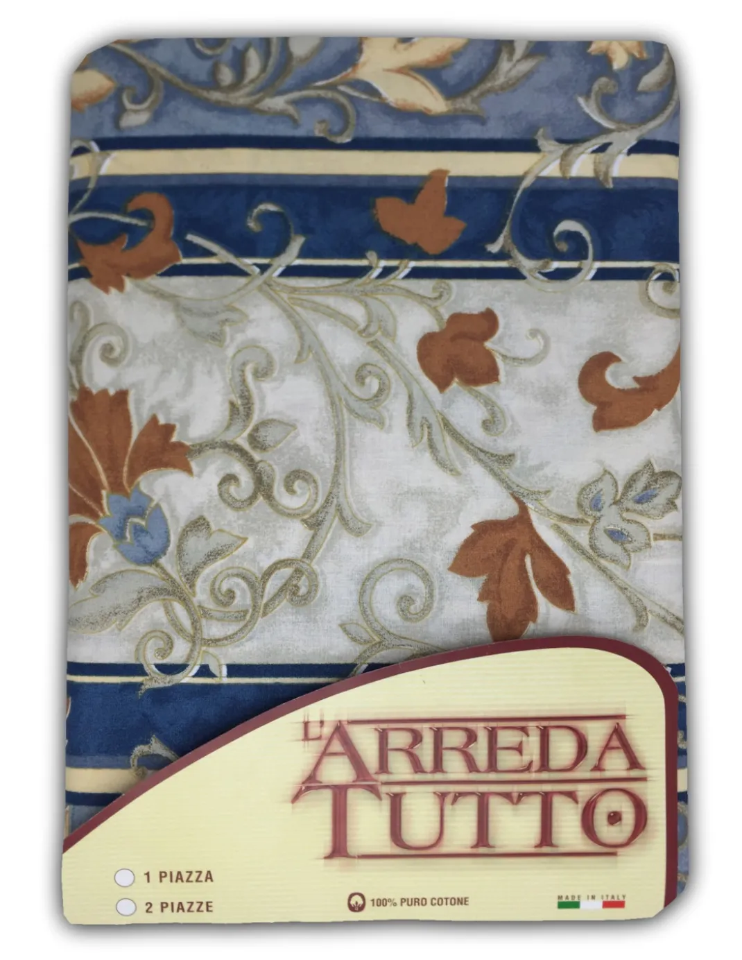 TELO ARREDO COPRITUTTO GRAN FOULARD COPRILETTO COPRIDIVANO TESSUTO EDERA BLU