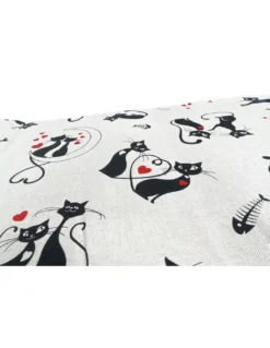 TELO ARREDO copritutto GRAN FOULARD copriletto COPRIDIVANO TESSUTO Dory GATTI gatto NERO