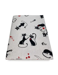 TELO ARREDO copritutto GRAN FOULARD copriletto COPRIDIVANO TESSUTO Dory GATTI gatto NERO