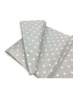 TELO ARREDO Copritutto GRAN FOULARD Copriletto COPRIDIVANO Tessuto MIROS POIS BIANCO