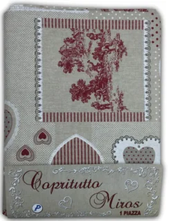 TELO ARREDO COPRITUTTO GRAN FOULARD COPRILETTO COPRIDIVANO TESSUTO PIGALLE ROSSO