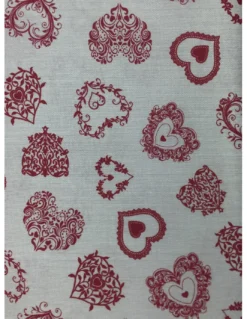 TELO ARREDO COPRITUTTO GRAN FOULARD COPRILETTO COPRIDIVANO TESSUTO CUORE ROSSO