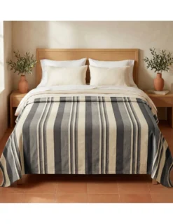Telo Copritutto Kiara Jacquard 100% Cotone Nero Made in Italy, Gran Foulard Telo Arredo, Copridivano/Copriletto