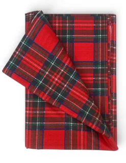 Telo Copritutto Tartan Rosso - 100% Cotone - Gran Foulard Multiuso Copridivano/Copriletto - Made in Italy