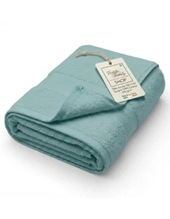 Telo Doccia Acqua Marina 100x150 in Spugna 100% Cotone 450 g/m² Made in Italy