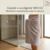 Telo Doccia Antracite 100x150 in Spugna 100% Cotone 450 g/m² Made in Italy