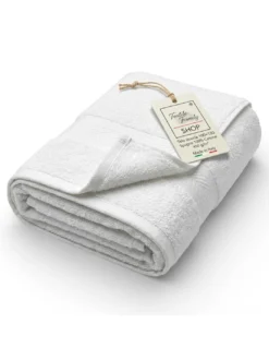 Telo Doccia Bianco 100x150 in Spugna 100% Cotone 450 g/m² Made in Italy