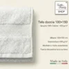 Telo Doccia Bruciato 100x150 in Spugna 100% Cotone 450 g/m² Made in Italy