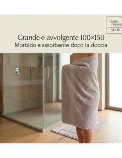 Telo Doccia Bruciato 100x150 in Spugna 100% Cotone 450 g/m² Made in Italy