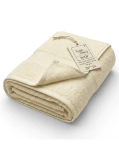 Telo Doccia Ecrù 100x150 in Spugna 100% Cotone 450 g/m² Made in Italy
