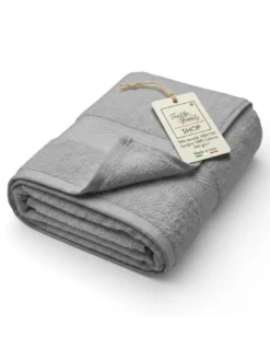 Telo Doccia Grigio 100x150 in Spugna 100% Cotone 450 g/m² Made in Italy