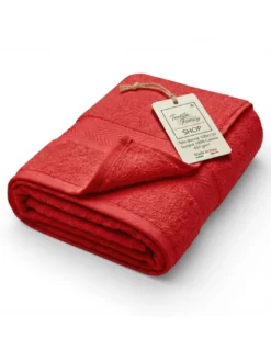 Telo Doccia Rosso 100x150 in Spugna 100% Cotone 450 g/m² Made in Italy