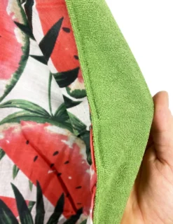TELO mare doppio KIKOY Anguria Verde in COTONE e in SPUGNA con ZAINO KEEP