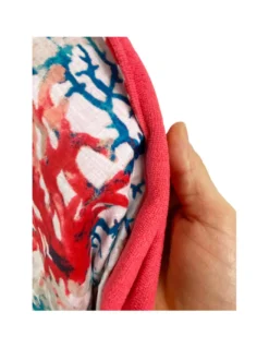 TELO mare doppio KIKOY Corallo Blu e Rosa in COTONE e in SPUGNA con ZAINO KEEP