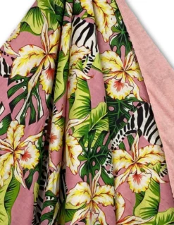 Telo mare doppio KIKOY in cotone e spugna con zaino KEEP – Fantasia Zebra Rosa