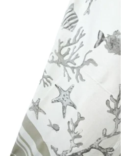 TELO MARE fouta CORALLI Beige MISURA Grande CM.100X200 con zaino Spiaggia KEEP CALM