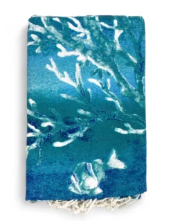 TELO MARE fouta CORALLI Piantine MISURA Grande CM.100X200 con zaino Spiaggia KEEP CALM
