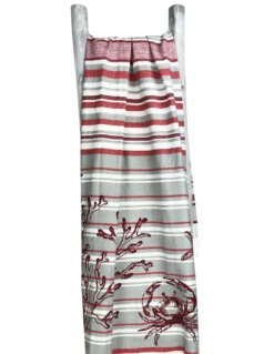 TELO MARE FOUTA GRANCHIO Rosso misura GRANDE con zaino Spiaggia KEEP CALM CM.100X200