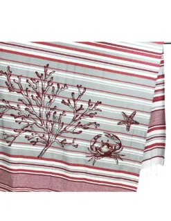 TELO MARE FOUTA GRANCHIO Rosso misura GRANDE con zaino Spiaggia KEEP CALM CM.100X200
