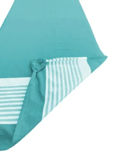 TELO MARE fouta LETTINO ALVIN SMERALDO in cotone BEDDY BEACH © CON TASCHE MISURA CM. 75 X 195 e zaino SPIAGGIA