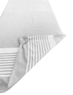 TELO MARE fouta LETTINO ALVIN GRIGIO in cotone BEDDY BEACH © CON TASCHE MISURA CM. 75 X 195 e zaino SPIAGGIA