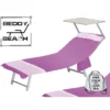 TELO MARE fouta LETTINO ALVIN FUCSIA in cotone BEDDY BEACH © CON TASCHE MISURA CM. 75 X 195 e zaino SPIAGGIA