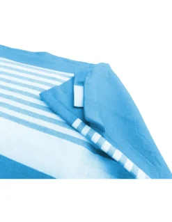TELO MARE fouta LETTINO ALVIN BLUETTE in cotone BEDDY BEACH © CON TASCHE MISURA CM. 75 X 195 e zaino SPIAGGIA