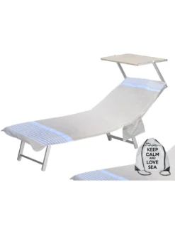 TELO MARE fouta LETTINO ALVIN BEIGE in cotone BEDDY BEACH © CON TASCHE MISURA CM. 75 X 195 e zaino SPIAGGIA