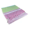 TELO MARE fouta RIGHE COLORATE misura GRANDE con zaino Spiaggia KEEP CALM CM.100X200