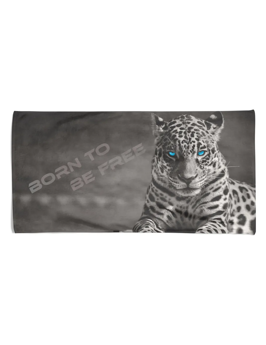 TELO MARE in spugna Leopardo BORN to BE FREE misura grande cm. 90 X 170