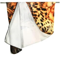 TELO MARE in spugna LEOPARDO misura grande cm. 90 X 170